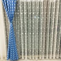 Mavi Yıldızlı Tek Kanat Çocuk Odası Fon Perde