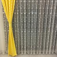 Sarı  Yıldızlı Tek Kanat Çocuk Odası Fon Perde En: 150 cm Pilesiz Dikim